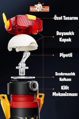 Vagonlife Cocosmile Cs-001 500 ML Beyaz Pipetli Boyun Askılı Çelik Termos