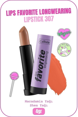 Callista Lips Favorite Longwearing Lipstick Ruj 307 Coffee With Cream - Nude