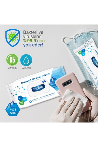 Deep Fresh Alkollü Antiviral Islak Mendil 56 Yaprak