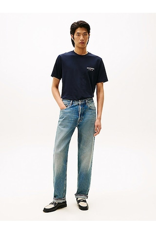 Tommy Hilfiger Brand Love Small Hılfıger Tee Erkek Mavi T-shirt - Mw0mw41456
