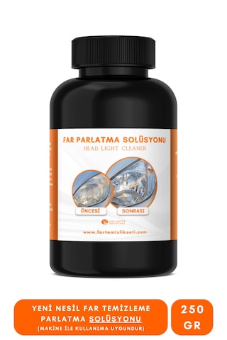 Yeni Nesil Premium I Buharlı Araba Far Temizleme Ve Parlatma Solüsyonu I Kloroform Uyumlu 250 Gr Yeni Nesil Premium I Buharlı Araba Far Temizleme Ve Parlatma Solüsyonu I Kloroform Uyumlu 250 Gr