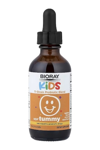 Bioray Kids Ndf Tummy 11-strain Children's Probiotics Blend Raspberry 2 Fl Oz 60 Ml