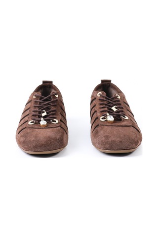 Tuna Hakiki Deri Kahverengi Süet Kadın Sneaker - Rgn3196 Kahverengi