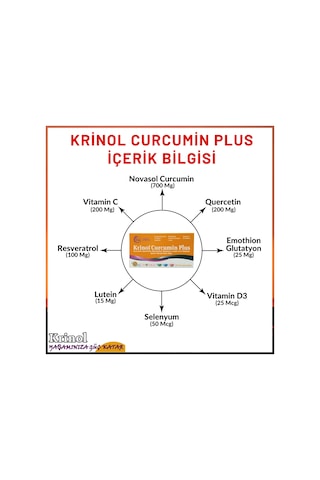 Krinol Curcumin Plus - Quercetin C Vitamini - 30 Kapsül - 1 Kutu