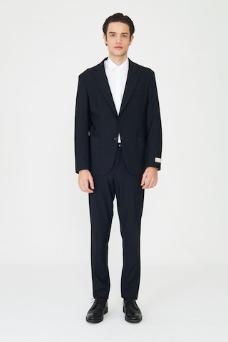 Siyah Modern Slim Fit Düz Kumaş Klasik Kesim Takım Elbise Siyah