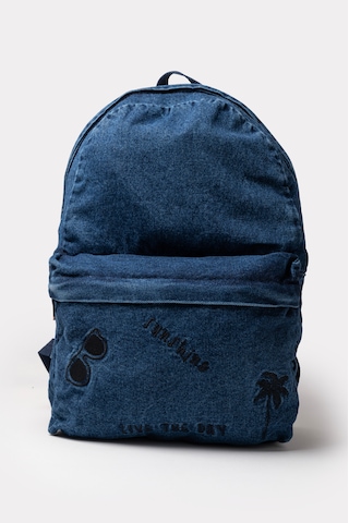 İcone Bag Icone Unısex Sırt Çantası, Yıkamalı Denim Çanta, Fermuar Kapamalı, Kot Sırt Çantası Kot Mavi