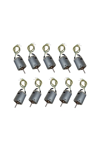 10 Adet 30cm Kablo Lehimli 12v Dc Motor Hobi Oyuncak Elektrik Deney Motoru