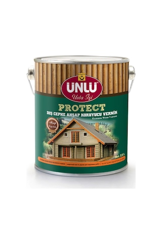 Ünlü Protect Vernikli Dış Cephe Ahşap Koruyucu 2,5L