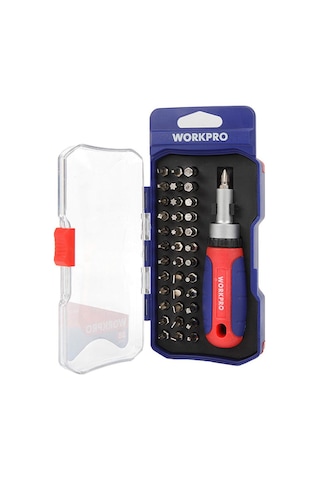 Workpro Wp200517 38 Parça Profesyonel Cr-v Cırcırlı Bits Tornavida Seti