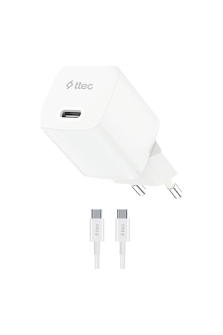 Ttec 2SCP03CB Smartcharger Gan 30W PD Seyahat Hızlı Şarj Aleti + USB-C - USB-C 3A Kablo
