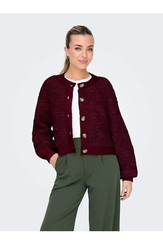Jdy Jdyeira Life L/s Oneck Cardigan Kadın Hırka 15337012 Bordo