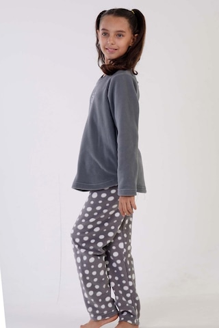 Kız Çocuk Polar Uzun Kol Gri Pijama Takımı C3t0n3o176 001