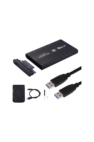 2.5 Inç Usb 3.0 Sata Harddisk Hdd Kutusu 5 Gbps + Kılıf - Siyah