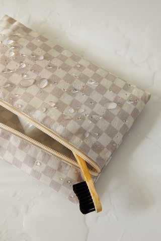 Ocean Home Textile 3'lü Su Geçirmez Pvc Astarlı Gri Dama Desen Islak Kuru Çantası 20 x 13 / 24 x 20 / 30 x 24 cm