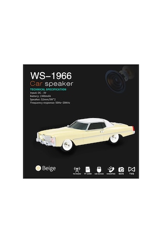 Cadillac Eldorado Nostaljik Araba Şeklinde Bluetooth Speaker Şarjlı Kablosuz Hoparlör