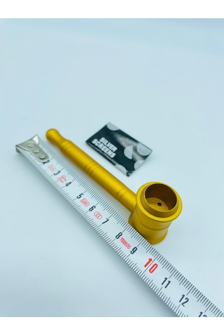 Alcan Metal Pipo Sarı 2 Parça Süzgeçli Pipe 10 CM