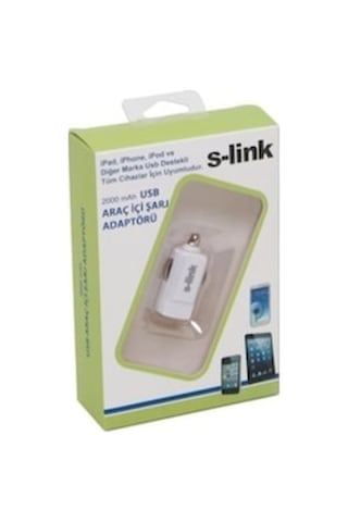 Oto Çakmak Usb Apple Uyumlu iPad Şarj S-Link Ip-588 Usb Araç Şarjı 5V 2A