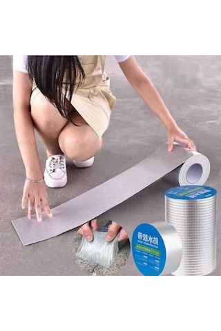 Novahub 2023 Süper Güçlü Alüminyum Folyo Butil Bant Su Geçirmez Kalın Sızdırmazlık Bandı - 5cm Genişlik, 1m/3m/5m Uzunluk