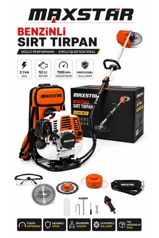 Maxstar MXSBT5221 52CC 2.1KW Benzinli Sırt Tırpanı