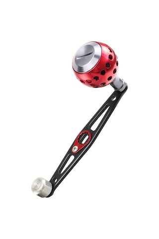 Ranyeek Alüminyum Olta Makinesi Kolu, Ergonomik Tutuş, 8x5mm Montaj Deligi, D/a Marka Uyumlu, Siyah-kırmızı Renk, Performans Artırıcı