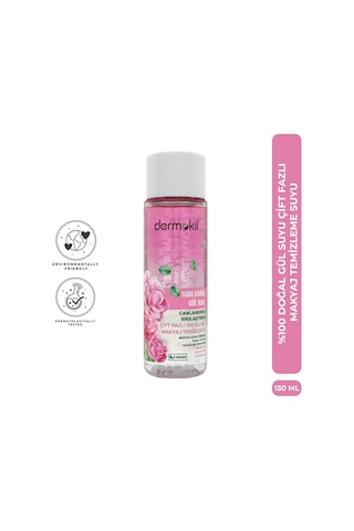 Dermokil %100 Doğal Gül Suyu Çift Fazlı Makyaj Temizleyici 150 Ml