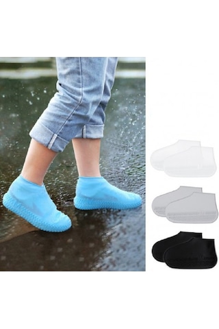 Silikon Ayakkabı Kılıfı Kaymaz Su Kir Geçirmez Beyaz M Beden