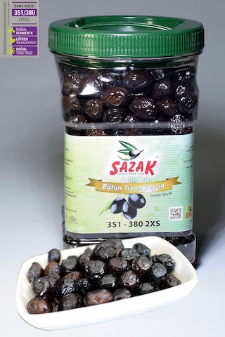 Sazak Siyah Zeytin Yağlı Sele 351-380 Kalibre Zeytin 900 G