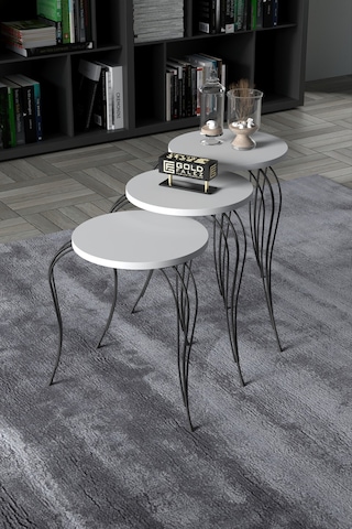 Lükens Zigon Sehpa Beyaz 3'lü Kod 61357