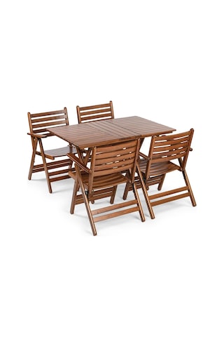 London Takım Masa 70x120 - Ahşap Bahçe, Teras, Balkon Takım Ceviz