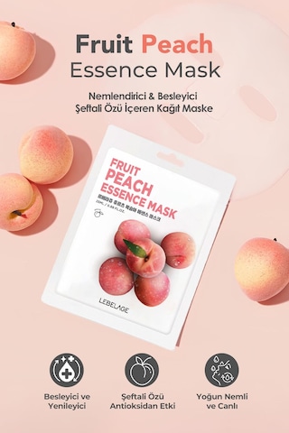 Lebelage Şeftali Özü İçeren Aydınlatı Nemlendirici Kağıt Maske Lebelage Fruit Peach Mask