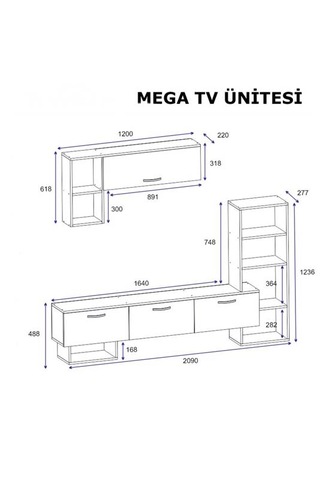 Tv Ünitesi Star Çırağan Mermer Desen 209 Cm