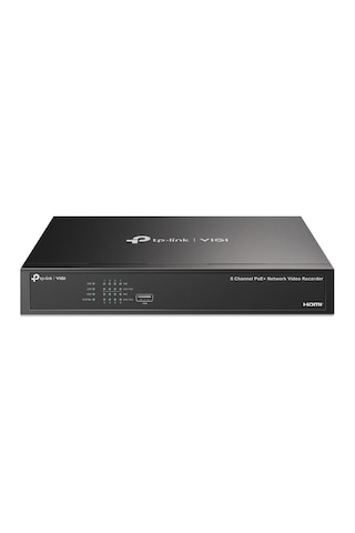 TP-Link VIGI NVR1008H-8P 8 Kanal NVR (H.265+4K (2CH 8MP-4CH 4MP) PoE 53W Kayıt Cihazı