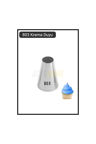 803 Yuvarlak Desen Krema Duyu Büyük Boy Pasta Duyu Paslanmaz Çelik Krema Torbası Ucu 2.4x0.9x4.5 Cm Metalik Gri