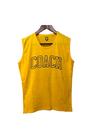 Top Glory Coach Baskılı Kolsuz Sporcu T-shirt Tank Top Sporcu Fitness Atlet