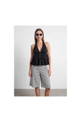 Dilvin 33017 Lyocell Halter Top-siyah-16459