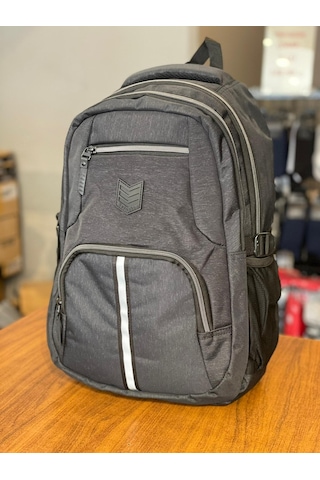 Relaxion 2050 Siyah Antrasit 4 Bölmeli Günlük Sırt Okul Çantası