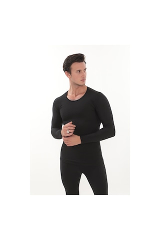 Sauna Suit Unisex Kışlık Termal Içlik, Unisex Kışlık Sıcak Tutan Pamuklu Yakmayan Üst Fanila Iclik Siyah