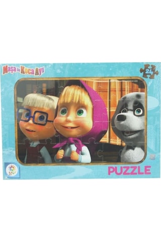 Ms7537 Masha Koca Ayı 24 Parça Frame Puzzle (2 Asorti)