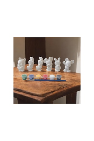 Mickey Mouse 6 Lı Figür Ve Boya Seti 7 Cm Boy