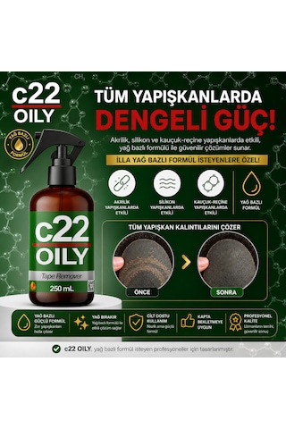 C22 Oıly - 250 Ml Yağ Bazlı Protez Saç Bant Sökücüsü Temizleyicisi
