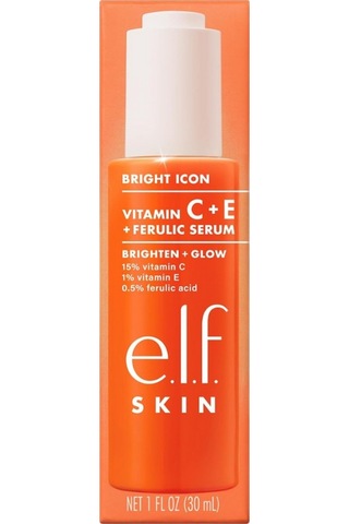 E.l.f. E.l.f Bright Icon Vitamin C + E + Ferulik Asit Serum 30ml, Parlaklık Veren Yüz Serumu Nemlendirici Kremler