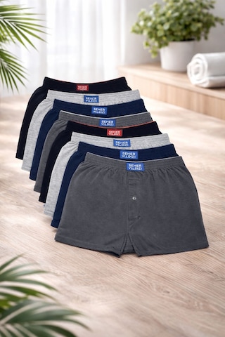Seher Yıldızı Erkek Penye Boxer 8'li Set Çok Renkli