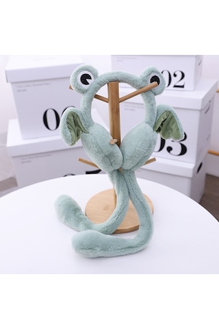 Ikkb Küçük Kurbağa Kulakları Kış Çocuk Sevimli Kulak Isıtıcı Süt Yeşil