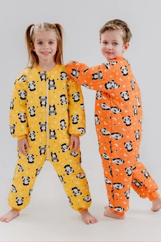 Erkek Bebek 2.5 Tog Desenli Uyku Tulumu 2 Yaş Turuncu