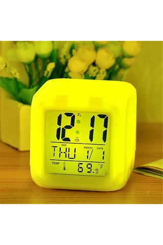 Led Dijital Renkli Masa Saati Alarm Termometre Tarih Masaüstü Saat 5399 Diğer