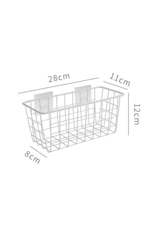 Teltree Duvarlı Demir Depolama Sepeti - Duş Ve Mutfak İçin Deliksiz Montajlı Organizer - Hafif Ve Dayanıklı Tasarım Beyaz Diğer