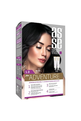 Asse Adventure Set Saç Boyası Kalıcı ve Canlı Renkler 1+1 İki Kullanım Seti