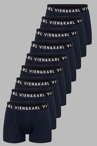 Erkek Lacivert 9'lu Paket Düz Likralı Boxer Şort