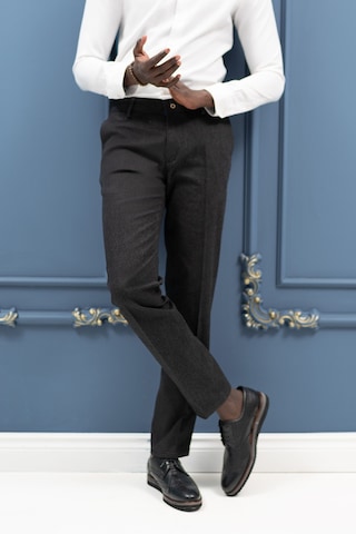 Notra Regular Fit Pamuklu Dokulu Kışlık Gabardin Pantolon Antrasit