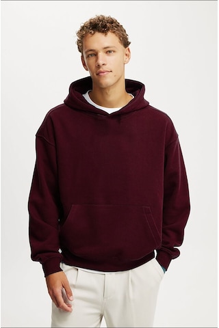 Madmext Bordo Kapüşonlu Kanguru Cep Erkek Sweatshirt E7169 Bordo